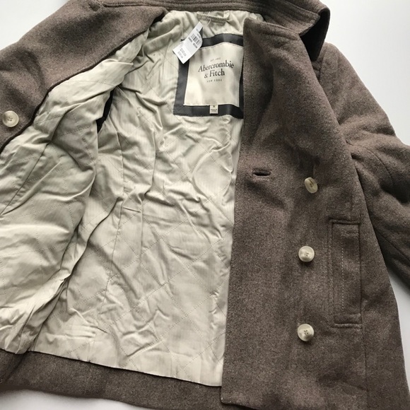 🎉HP 🌟 Abercrombie & Fitch Brown Pea Coat - Picture 3 of 5